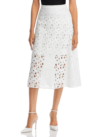 Karl Lagerfeld Womens Lace A-line Midi Skirt In White