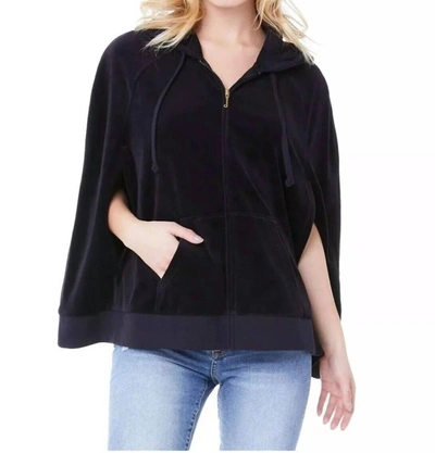 Juicy Couture Velour Cape Track Jacket In Black