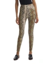 Commando Faux Leather Animal Print Legging In Neon Snake In Multi
