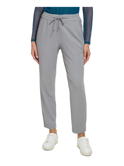 Dkny Womens High-rise Casual Straight Leg Pants In Pearl Grey Heather