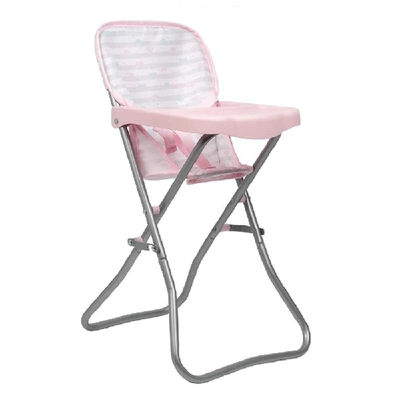 Adora 20.5" Durable Pastel Pink Hearts Baby Doll High Chair For Feeding