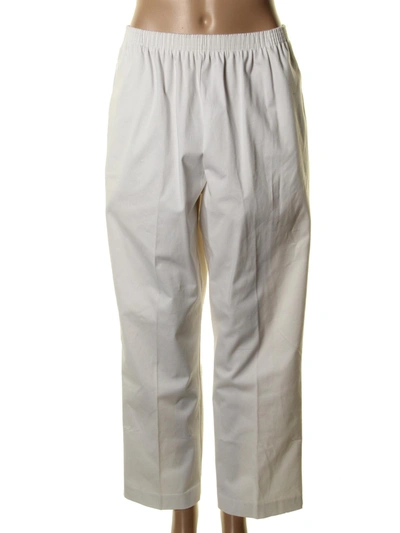 Alfred Dunner Womens Classic Office Wear Pants In White