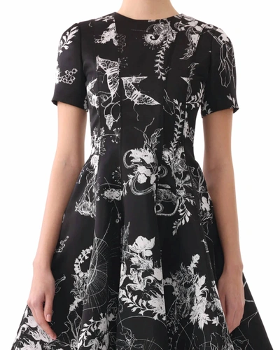 Jason Wu Collection Short Sleeved Floral Jacquard Dress In Multi