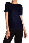 THREE DOTS SHORT SLEEVE BRITISH TEE IN NIGHT IRIS