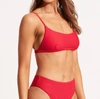 Seafolly Collective Wide Side Retro Pant In Chili Red In Red