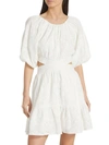 EN SAISON MARGIE CUT OUT EYELET DRESS IN WHITE