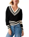 Steve Madden Jen Stripe Trim Sweater In Multi