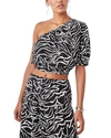 Rails Evy One Shoulder Top In Contour Lines In Black