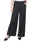 NY COLLECTION PETITES WOMENS WOVEN POLKA DOT WIDE LEG PANTS