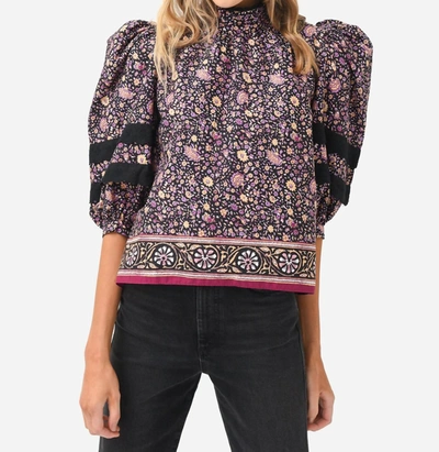 Hunter Molly Top In Midnight Floral In Pink