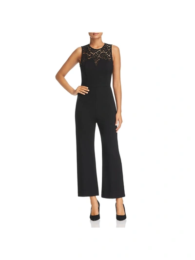 Three Dots Womens Lace Sleeveless Jumpsuit In Black