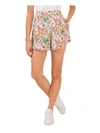 CECE WOMENS FLORAL PLEATED CASUAL SHORTS