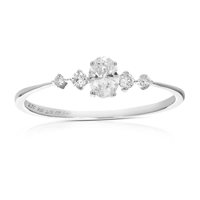 Vir Jewels 1/3 Cttw Diamond Engagement Ring For Women, Round Lab Grown Diamond Engagement Ring In .925 Sterling In Silver