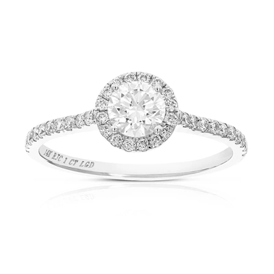 Vir Jewels 1 Cttw Wedding Engagement Ring For Women, Round Lab Grown Diamond Ring In 14k White Gold, Prong Sett In Silver