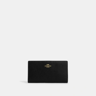 Coach Outlet Slim Zip Wallet In Black