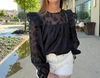 Emory Park Floral Sheer-sleeve Blouse In Black In Black