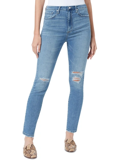 Sam Edelman Womens Ripped High-rise Skinny Jeans In Blue
