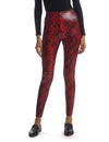 Commando Faux Leather Animal Print Legging In Red Snake In Multi