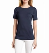 Three Dots Short Sleeve Crew Neck T-shirt In Night Iris In Blue