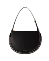 JW ANDERSON CRYSTAL BUMPER-MOON HOBO BAG - J. W. ANDERSON - BLACK - LEATHER