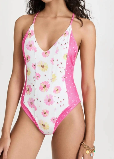 Loveshackfancy Women's Shailee Mix Print One Piece Swimsuit In Pink