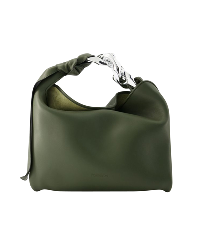 Jw Anderson Small Chain Hobo Bag - J. W.anderson - Leather - Khaki In Green