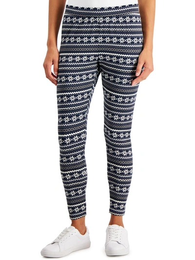 Style & Co Womens Knit Printed Leggings In Multi