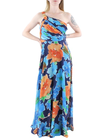 Lauren Ralph Lauren Zurinda Womens Chiffon Floral Print Evening Dress In Multi