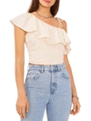 1.STATE WOMENS LINEN BLEND CROPPED BLOUSE