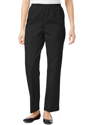 Alfred Dunner Womens Office Wear Professional Dress Pants In Black