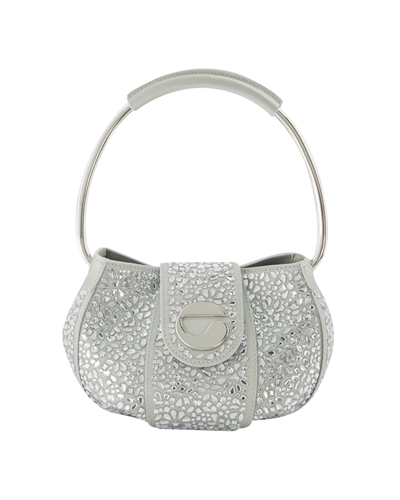 Coperni Ring Crystal-embellished Mini Bag In Silver