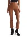Commando Faux Leather Crop Flare Legging In Cocoa In Brown