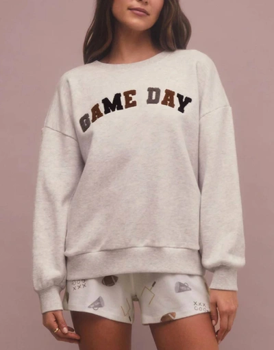 Z Supply Oversized Game Day Sweatshirt In Light Heather Grey