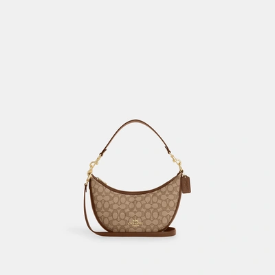 Coach Outlet Aria Shoulder Bag In Signature Jacquard In Brown