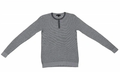 John Varvatos Jennings Henley Sweater In Grey