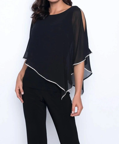 Frank Lyman Round Neck Top In Black