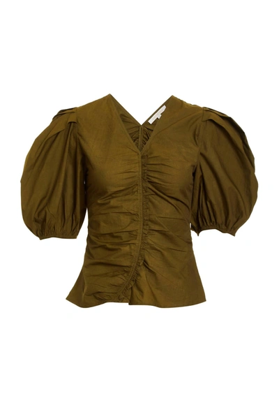 Love The Label Paloma Top - In Olive In Green