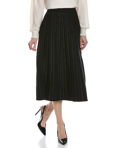 Yal New York Pleated Midi Skirt In Black