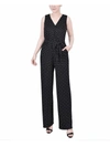 NY COLLECTION PETITES WOMENS KNIT POLKA DOT JUMPSUIT