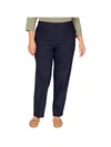 Alfred Dunner Plus Size Classic Allure Tummy Control Pull-on Pants In Blue