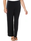 NY COLLECTION WOMENS STRETCH FLAT FRONT WIDE LEG PANTS