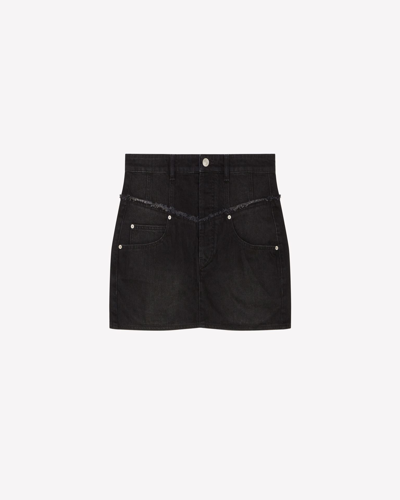 Isabel Marant Pocketed Denim Mini Skirt In Black