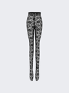 Saint Laurent High-rise Lace Tights In Black