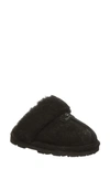 BEARPAW BEARPAW LOKI LEOPARD PRINT GENUINE SHEARLING LINED SUEDE SLIPPER