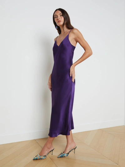 L Agence Seridie Dress In Purple Sapphire