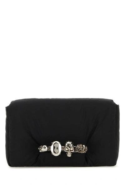 Alexander Mcqueen Padded Knuckle Belt Bag In Black