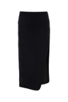 Ann Demeulemeester Felted Skirt With Velvet Texture And Asymmetric Hem In Black