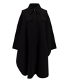 Chloé Hooded Cape Coat Black Size Xs/s 70% Wool, 30% Cashmere, Horn Bubalus Bubalis, Farmed, Coo India In Black
