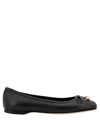 Jimmy Choo Leather Ballerinas In Black