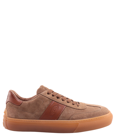 Tod's Beige Suede Sneakers In Brown